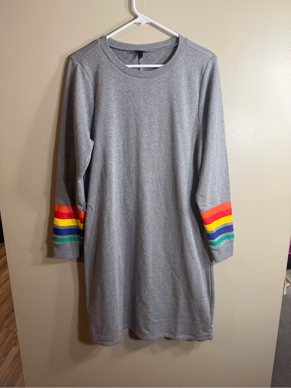 NWT Torrid Rainbow Sleeve Sweatshirt Dress Torrid Sz 0/ Large/ 12 No Belt